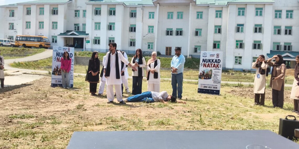 Nukkad Natak performed at Chahari Sharif under IUST’s Nasha Mukt Abhiyaan