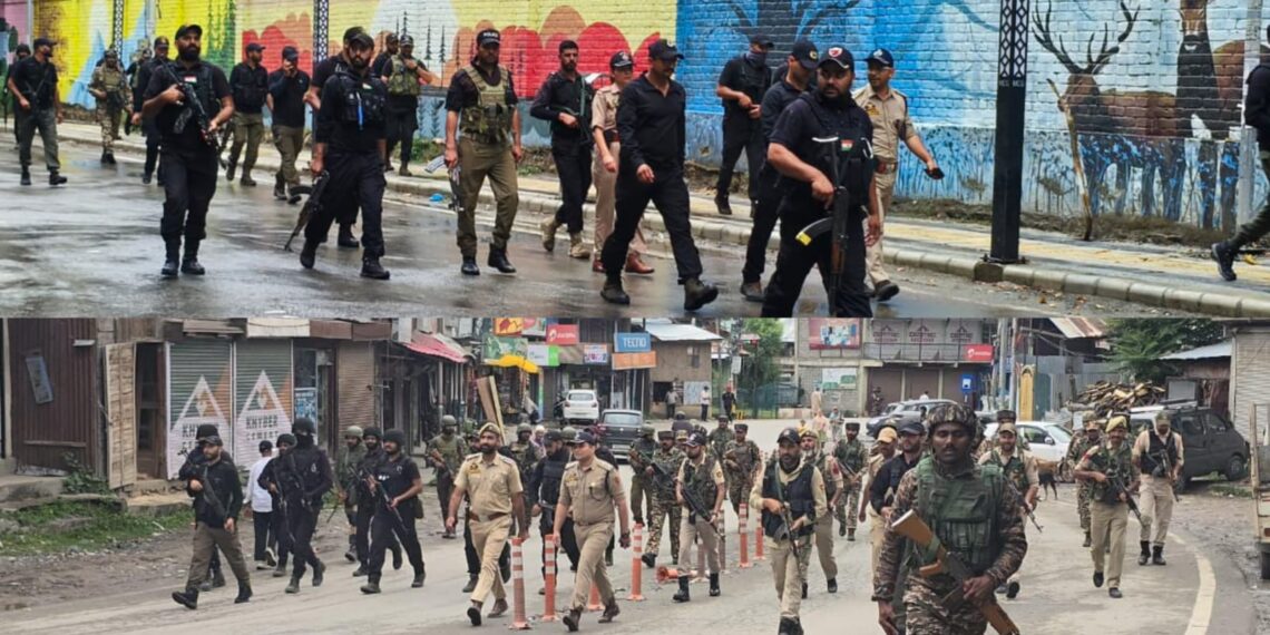 Ganderbal Police Conduct Area Domination, Market Searches to Bolster Security