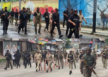 Ganderbal Police Conduct Area Domination, Market Searches to Bolster Security