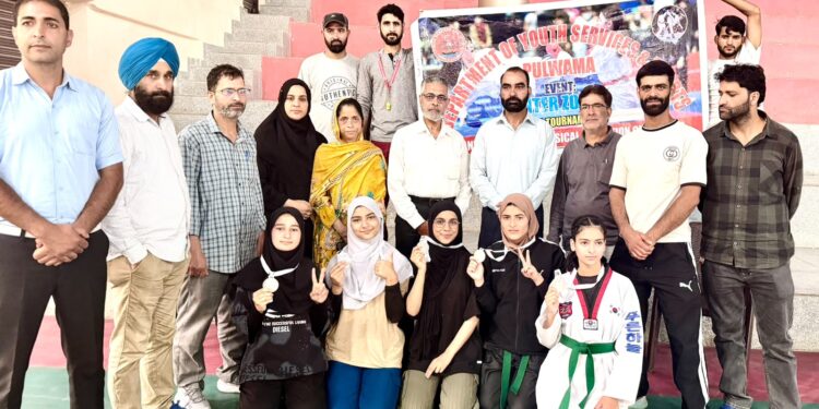 Five Girls Clinch Gold at Inter-District Taekwondo Championship in Bajwani, Tral