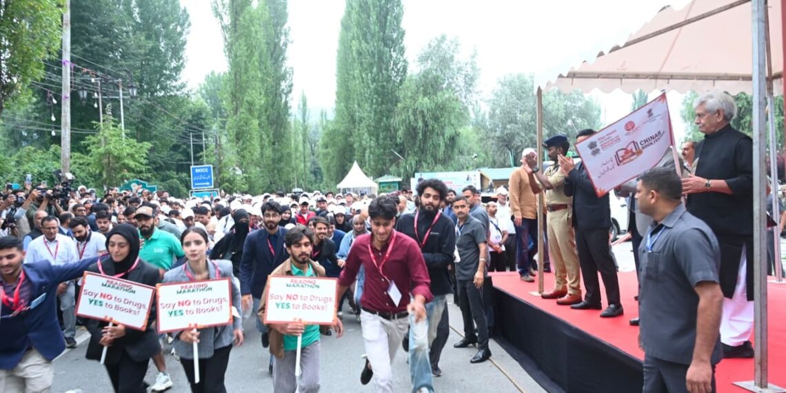 Lieutenant Governor Flags Off Reading Marathon at Dal Lake, Srinagar