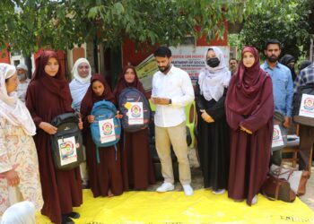 Stationery Distribution Drive Held Under BBBP Initiative in Tral 