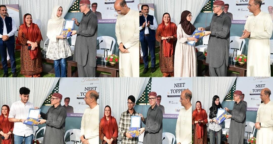 CM Omar Abdullah felicitates J&K’s four NEET toppers