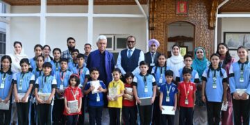 Lieutenant Governor Celebrates Raksha Bandhan with students from DPS Baramulla