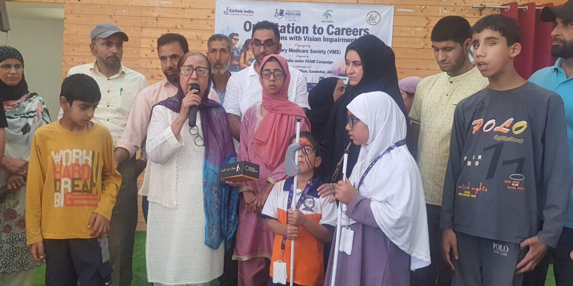 Voluntary Medicare Society (VMS) organized Workshop on “Orientation to Careers for Persons with Vision Impairment” at Ganderbal, J&K