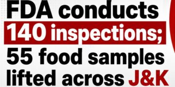 FDA conducts 140 inspections; 55 food samples lifted across J&K