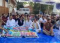 District President Indian National Congress Pulwama, Joins NHM Protest Alongside Party Leaders and Workers
