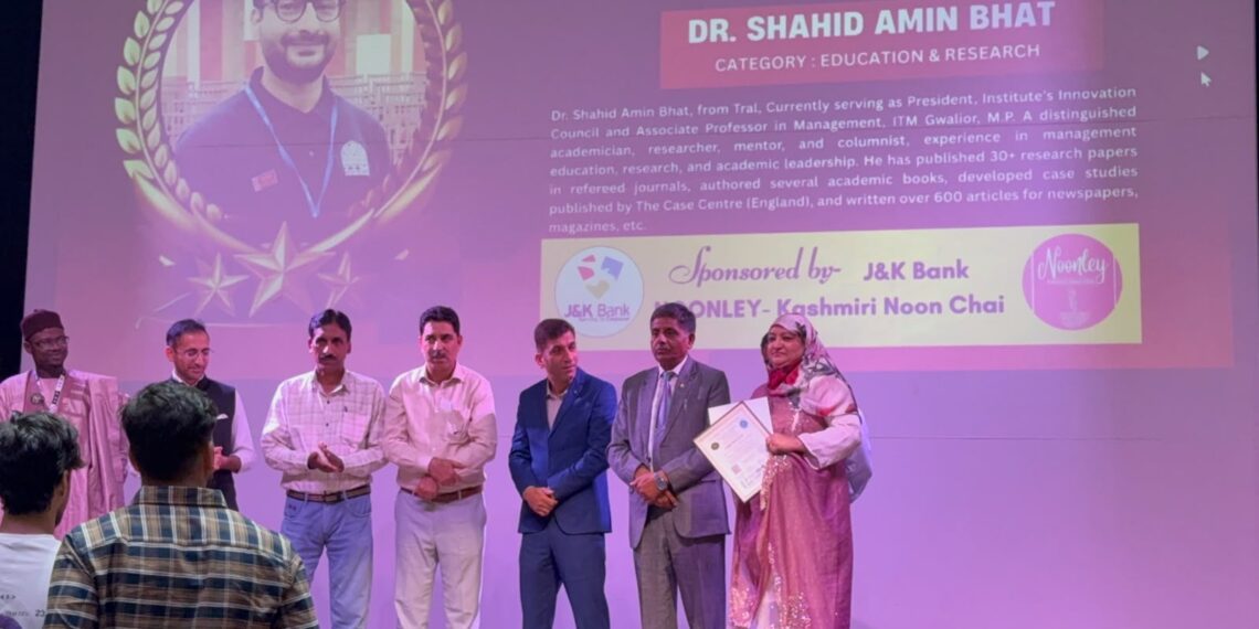Dr. Shahid Amin from Tral Conferred with ‘Icons of Kashmir-2026’ Award
