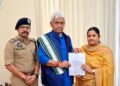 Lieutenant Governor hands over appointment letter to deceased PSI Sachin Verma’s Wife