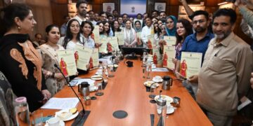Sakeena Itoo distributes appointment orders to 27 AYUSH Medical Officers at Srinagar