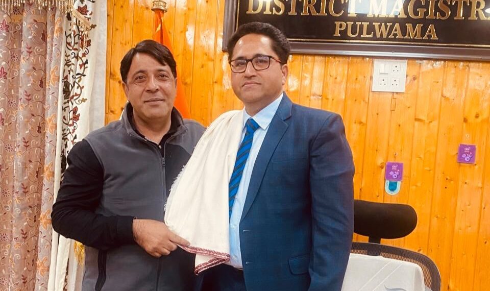 Umer Jaan Welcomes Newly Appointed DC Pulwama, K.K. Sidha