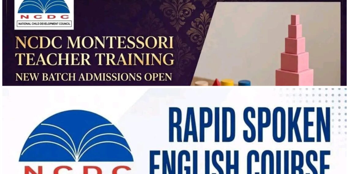 NCDC Invites Applications for Montessori Teacher Training, Rapid Spoken English Courses