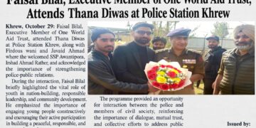 Faisal Bilal, Executive Member of One World Aid Trust, Attends Thana Diwas at Police Station Khrew