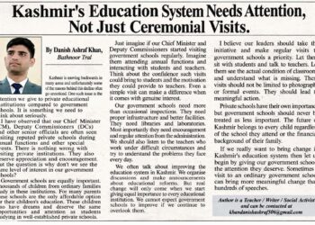 Kashmir’s Education System Needs Attention, Not Just Ceremonial Visits